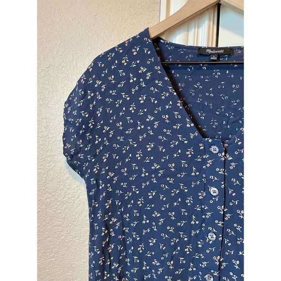 SOLD 🚫Madewell Button Front Cap Sleeve Midi Retro Dress - Picture 5 of 10